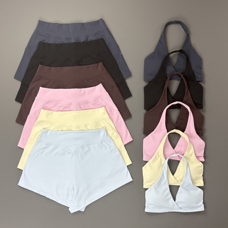 Pilates Yoga Clothes - 2피스 오리진 트레이닝 반바지 세트 여성