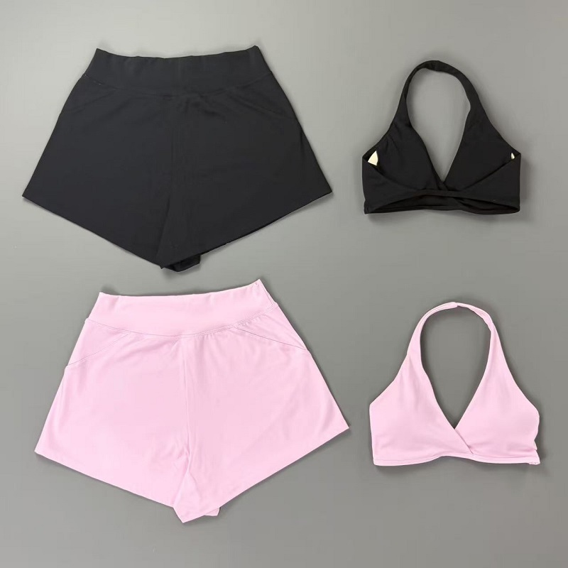 2피스 오리진 트레이닝 반바지 세트 여성 요가 홀터 브 - Pilates Yoga Clothes 리뷰 및 가격